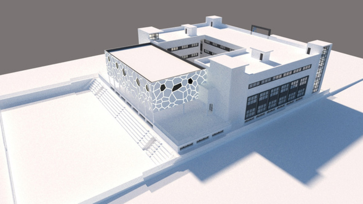 Render 3D de la proyección del nuevo edificio de Cesur Teatinos