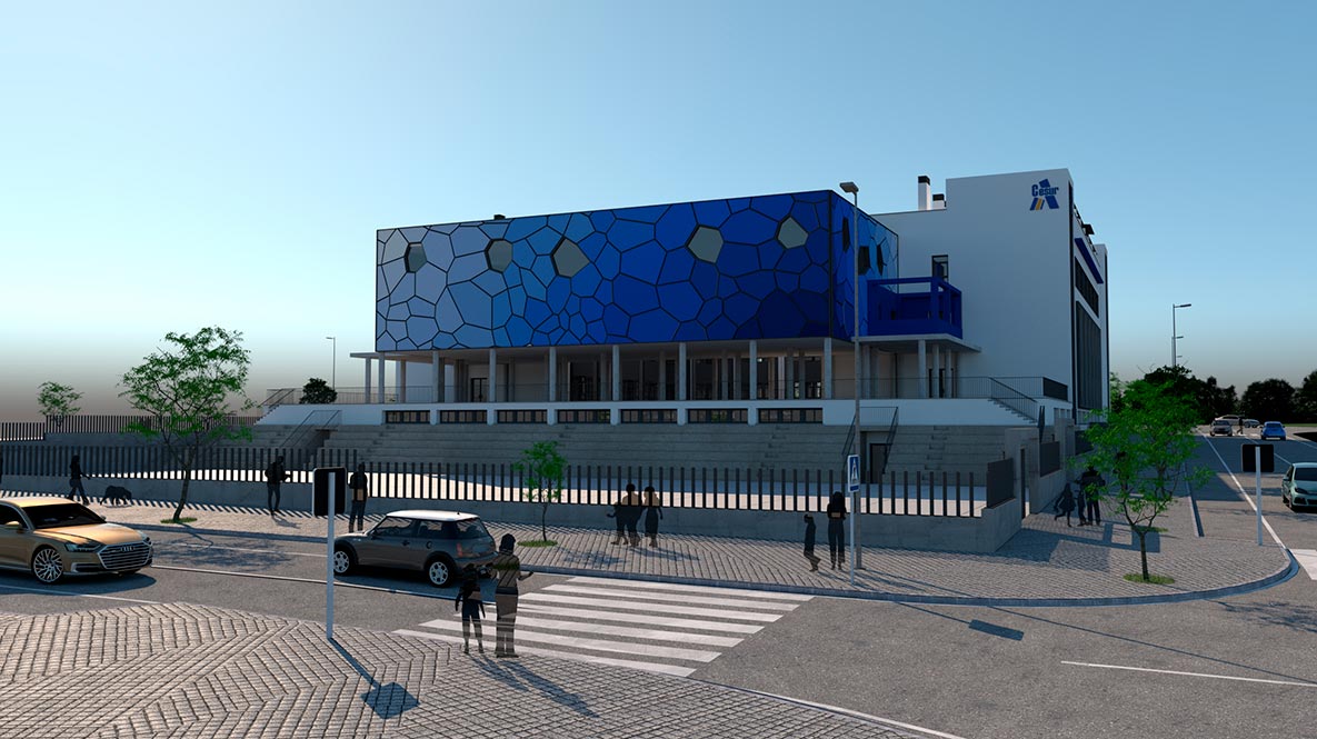 Render 3D de la proyección del nuevo edificio de Cesur Teatinos