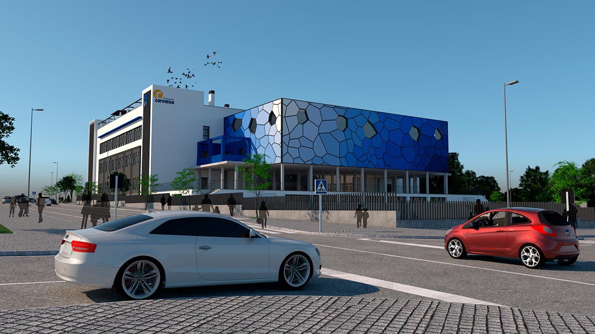 Render 3D de la proyección del nuevo edificio de Cesur Teatinos
